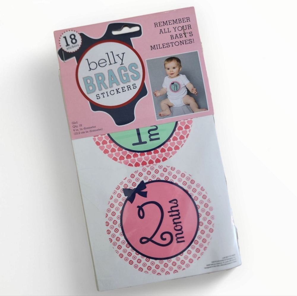 Belly Brags Baby Girl Milestone Stickers 18 Stickers Cute Photoshoot Props